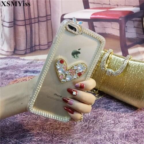 XSMYiss Luxury Rhinestone Diamond Bling Claw Chain Jewelry Crystal Phone Cases Cover for iPhone X XS MAX XR 5S 6S 7 8 PLUS
