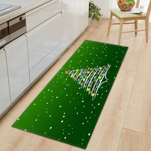 Christmas Entrance Non-slip Doormat Washable Kitchen Bathroom Floor Mat Modern Bedside Carpets for Living Room Bedroom Area Rugs