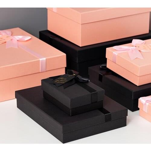 Pink Bow paper gift box packaging Birthday Party lipstick cosmetic Valentine s Day коробка упаковка подарочная коробка пакет