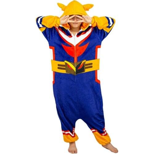 Anime My Hero Academia All Might Cosplay Pajama Adult Unisex Onesie Polyester Sleepwear Pyjamas