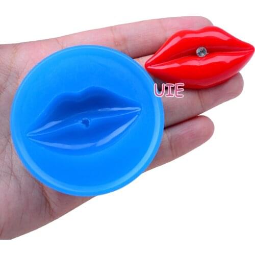 FYL301U 46.9mm x 25.3mm Lips Silicone Mold Fondant Cake Decoration Candy Resin Clay Earrings Necklace Craft Soap Candle FOOD SAF