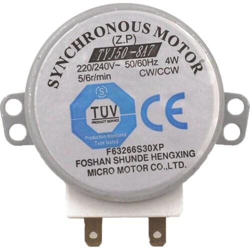 AC 220-240V 4W 6RPM 48mm Dia Micro Synchronous Motor for Warm Air Blower 50/60Hz CW/CCW TYJ50-8A7 microwave oven tray motor