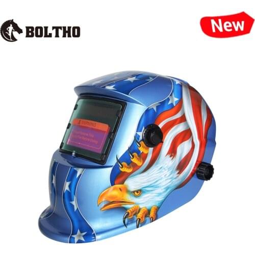 BOLTHO Solar Powered Welding Helmet Auto Darkening Hood with Adjustable Shade Range 9-13 for Mig Tig Arc Welder Mask