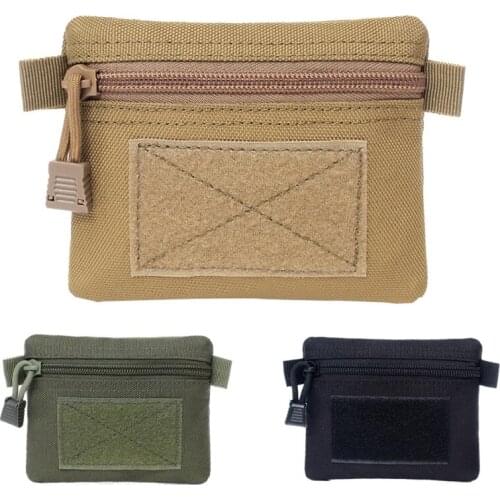 Outdoor Multi-function Tactical Bag Square Wallet Purses Waterproof Sports Zipper Card Key Holder Change Coins Pocket Sack