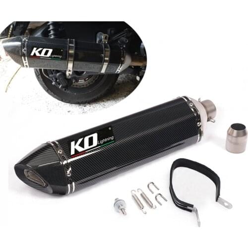 Universal 51MM Exhaust Pipe Motorcycle 570MM Length Muffler Removeble DB Killer Escape Painted in Carbon Fiber Dirt Bike Scooter
