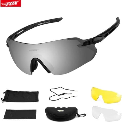 BATFOX Cycling Eyewear Rimles Bicycle Sun Glasses Gafas ciclismo Bike Goggles Outdoor Sunglasses 3 Lens Sports Cycling Glasses