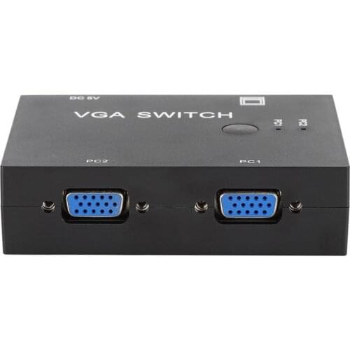 VGA Splitter Computer Accessory 2-In-1-Out 2 Port Switcher HD Display Accessories for Host Switch Black