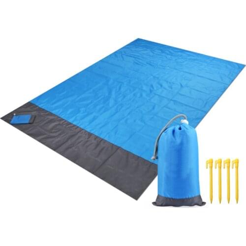 2x1.4M Waterproof Pocket Beach Blanket Sandproof Outdoor Portable Folding Beach Picnic Camping Mat Sleeping Pad Ground Mattress