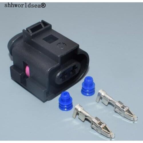 Worldgolden 2pin 3.5mm Connector Housing Plug With Terminal Seal For headlight Washer Pump Headlamp Lamp For AUDI VW 1J0973722A