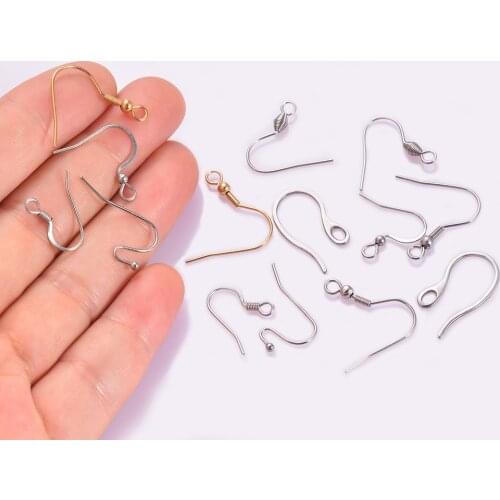 50pcs 316 Stainless Steel Earring Clasps French Hooks Diy Earring Findings Earwire Jewelry Making Accessories