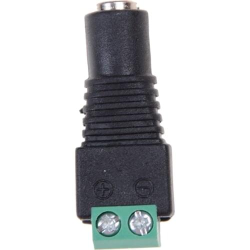 Female DC Power Plug Adapter For 5050 3528 5060 Single Color LED Strip And CCTV Cameras 5.5mm X 2.1mm