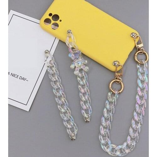 1PCs 22cm Acrylic Resin Chain Woman Bag Accessory Replacement Chain Beige Resin Luxury Strap Women Acrylic Shoulder Handle Chain