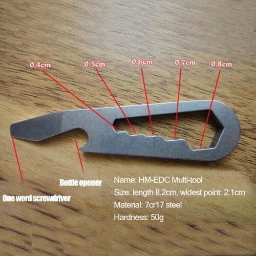 1PC Portable Stainless Steel Opener Wrench Screwdriver Combination Set Keychain Tool Pendnt Outdoor Pocket EDC Multitool