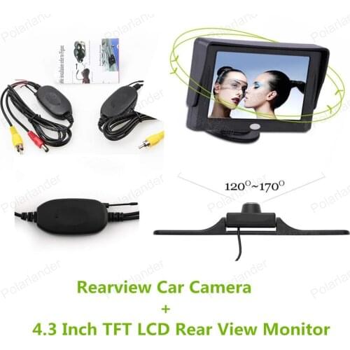 4.3 Inch TFT LCD Car Rearview Monitor 2 Video inputs DVD VCR display for Rear view vehicle camera monitor NTSC PAL Screen