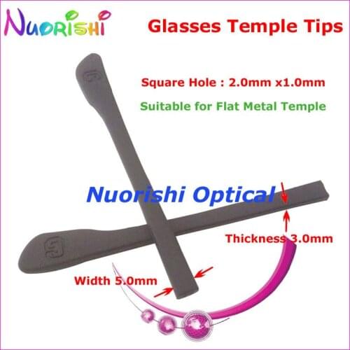 5 pairs Rubber With Silicone Eyeglasses Temple Tips For Flat Metal Temple Glasses Eyewear Temple Tips Cap T3001 Free Shipping