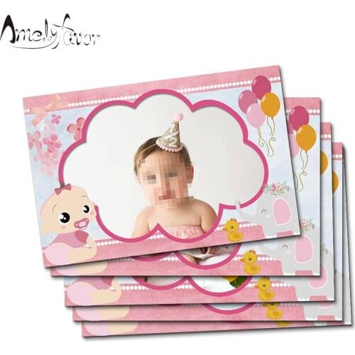 Girl Baby Shower Party Wall Decorations Paper Photo Frame Girls Baby Event Birthday House Moving Party Decorations Supplies 5PCS