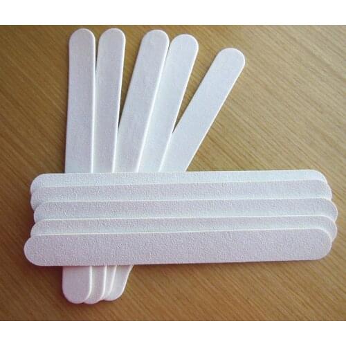 50 pcs white emery board 100/180 wood nail file wooden file nail care tool free shipping