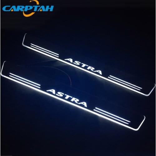 CARPTAH Trim Pedal Car Exterior Parts LED Door Sill Scuff Plate Pathway Dynamic Streamer light For Opel Astra J H 2016 2017 2018
