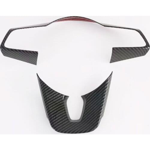 For Kia Cerato k3 Seltos 2019 2020 Carbon Fiber Steering Wheel Cover Trim Protector Sticker Frame Interior Car Accessories