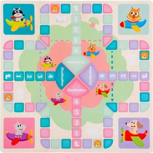4 in 1 Wooden Flying Chess Gomoku Checkers Board Set Interactive Game Kids Toys Parent-child Interactive Board Party Games Gifts