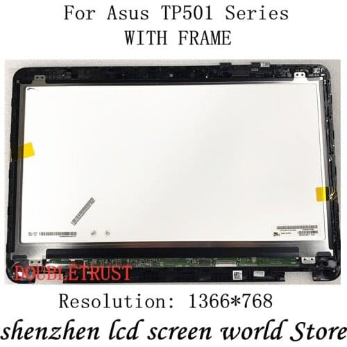 15.6'' Touch Screen Glass Digitizer Assembly For Asus TP501 Series FP-TPAY15611A-01X W/ Front Bezel