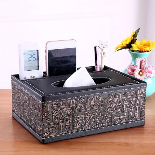 Home Desk Table Remote Control Phone Tissue Paper Storage Box Holder Organizer
