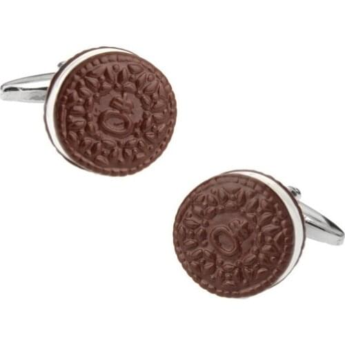 Food Series Brown Sandwich Biscuit Cufflinks Shaped Cute Realistic Food Cufflinks High Quality Boyfriend Mens Gifts
