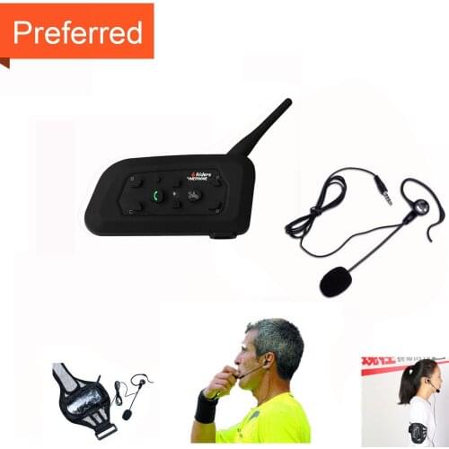 Football Referee Arbitro Headset Earhook Earphone 1PC V6 1200M Intercom Full Duplex Two-way Coach Judger Arbitration Earphone