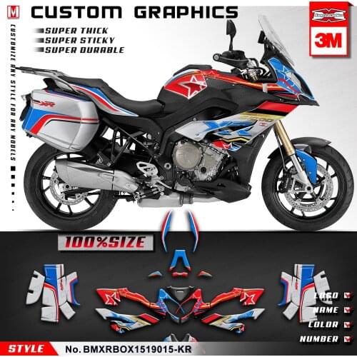 KUNGFU GRAPHICS Custom Decals Luggage Stickers Full Wraps for S1000XR 2015 2016 2017 2018 2019 (Style no. BMXRBOX1519015-KR)
