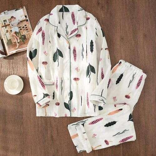 Lactation Clothing Set Pregnant Women Thin Pure Cotton Breastfeeding Pajamas Suits Nursing Spring Autumn Postpartum Top + Pants