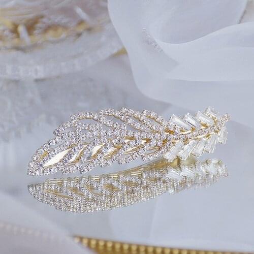 Korea Hot Selling Fashion Jewelry Exquisite Luxury Full Zircon Hairpin 14K Real Gold Plating Womens Spring Hairpin