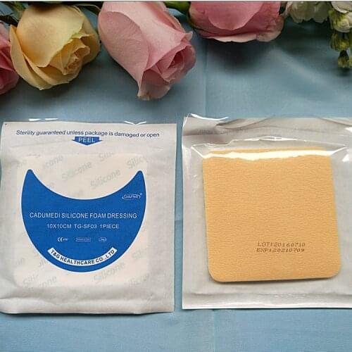 1pcs 10cm*10cm 5mm medical silicone gel foam dressing foam bedsore pad pressure sore wound exudate absorption paste thickening