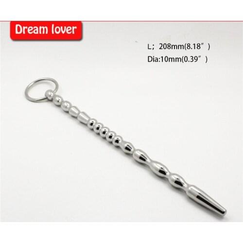 208mm(8.18'') Stainless Steel Urinary Plug Beads Metal Urethral Sounds Penis Catheters Prince Wand Sex Toys Adult Game