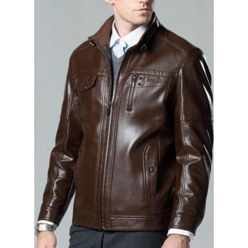 Mens Brand Winter Jacket high quality Business Casual Slim Male clothes Mens Motorcycle Leather jackets M-3XL