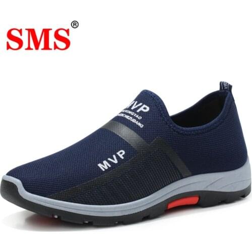 SMS Summer Mesh Men Shoes Lightweight Sneakers Men Fashion Casual Running Shoes Breathable Slip on Men Loafers Zapatillas Hombre