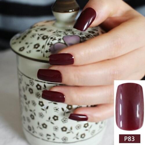 Dark Wine Red Fake Finger Nails Bent Flat Long Size Acrylic False Nails Pretty Design for daily wear easy DIY 24pcs R27-P83M