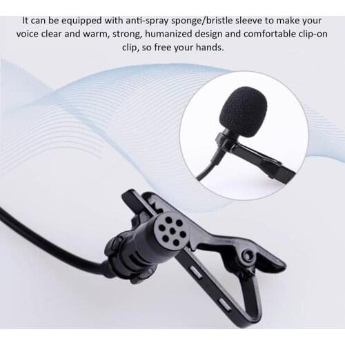 New Professional Portable External 3.5mm Hands-Free Mini Wired Collar Clip Lapel Lavalier Microphone For PC Laptop Lound Speaker