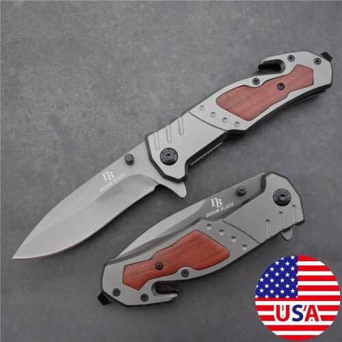 8.1" 57HRC Knives 440C Self-defense Knife Survival High Hardness Sharp Knife Outdoor Camping Rescue Folding Knife
