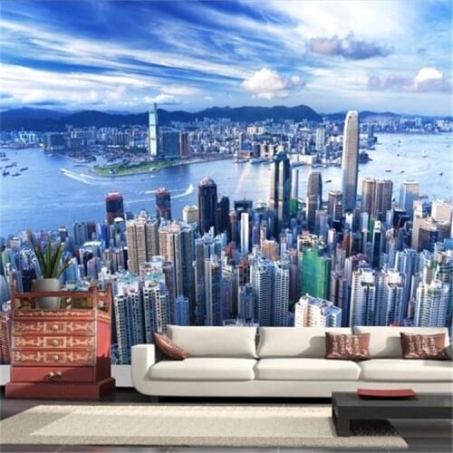 Custom wallpapers Manhattan 3d Pape de Parede modern city living room TV background painting Architecture Panoramic
