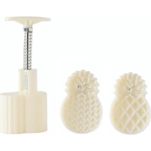 Plastic Mooncake Mold 50g Cookie Cutter with Pineapple Lotus Stamp Hand Press Chocolate Moon Cake Mould DIY Bakeware