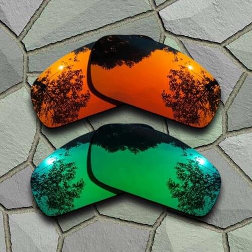 Red Orange&Jade Green Sunglasses Polarized Replacement Lenses for Oakley Monster Pup