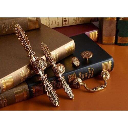 Shabby Chic Dresser Pulls Handles Knobs Brass Flower Vintage Drawer Drop Pulls Country Kitchen Cabinet Handle Hardware