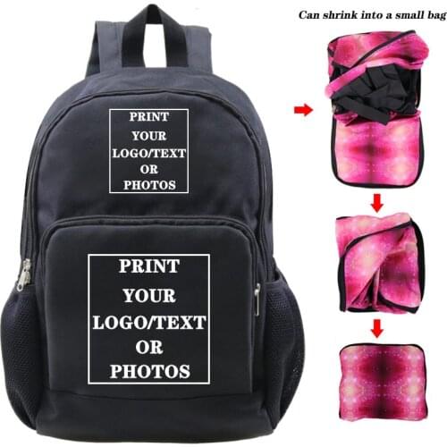 Customize Your Logo Name Image Backpack Large Capacity Travel Backpacks High Quality Bookbag Custom Laptop School Bags for Girls