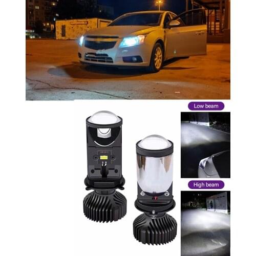 H4 LED Mini Lens H4 LED Projector Lenses 90W 6000K White Light Car Headlight Bulbs Projector Head Lamp Auto light LHD RHD