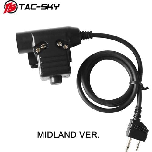 TAC-SKY Outdoor Airsoft Sports Hunting Tactical Headset Military Adapter PTT U94 PTT for Midland Plug