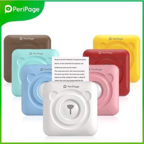 PeriPage 203DPI MIni Label Printer Pocket Mobile Thermal 58mm Bluetooth-compatible Thermal Photo Printer for Android iOS Phone