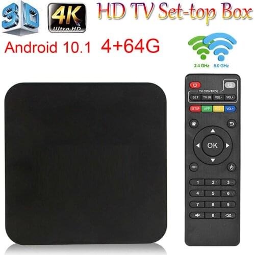 Android 10.0 TV Box 4K 3D Wifi 2.4G 4GB RAM 64G Media Player Very Fast Box Top Box