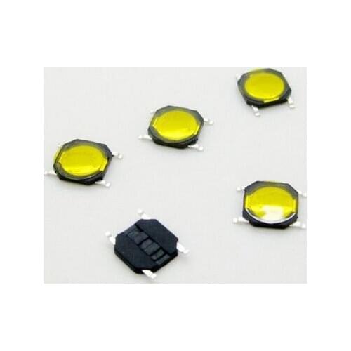 YYT 100PCS 4*4*0.8mm 4x4x0.8 SMD Tact switch button switch yellow foil