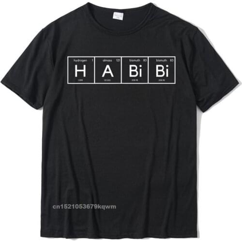 Habibi Funny Arabic Lebanese Word Periodic Table T-Shirt Men Designer Simple Style Tops & Tees Cotton T Shirt Funny