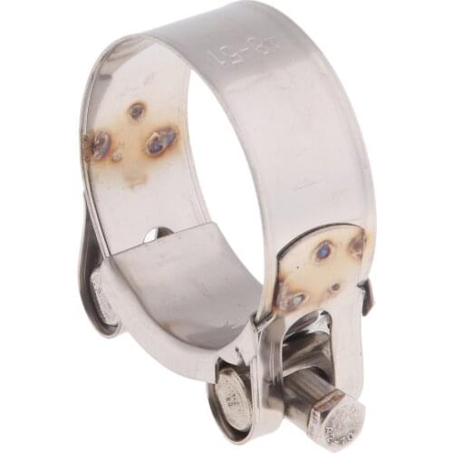 2Pcs 48-51mm/52-55mm Stainless Steel Motorcycle Exhaust Pipe Clamp Muffler Silver